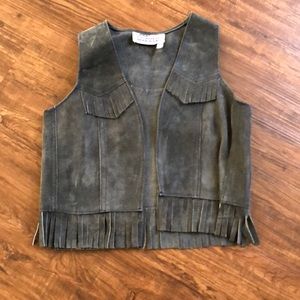 Vintage kids suede vest - perfect for costume!